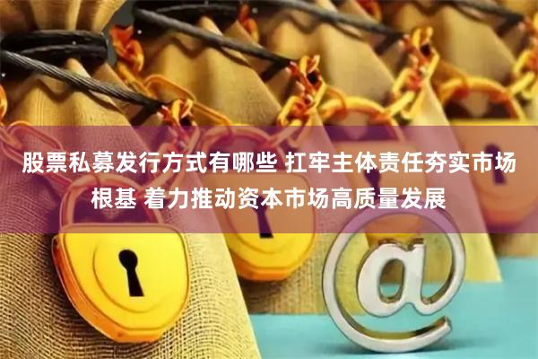 股票私募发行方式有哪些 扛牢主体责任夯实市场根基 着力推动资本市场高质量发展